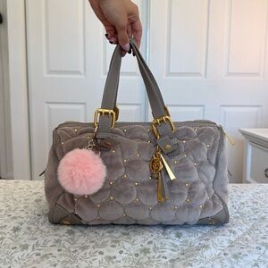 Juicy Couture tan quilted velour handbag